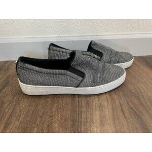 Michael Kors Metallic Silver Slip On Sneaker, loafer Size 9M